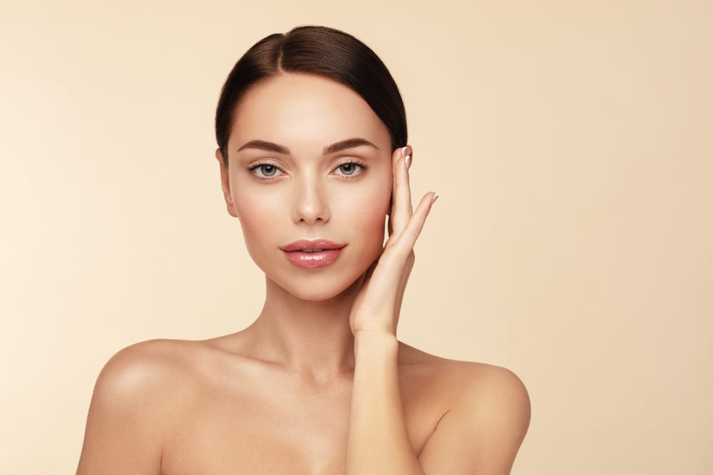 Close up of woman’s flawless, youthful face from dermal fillers in Tuscaloosa, AL.